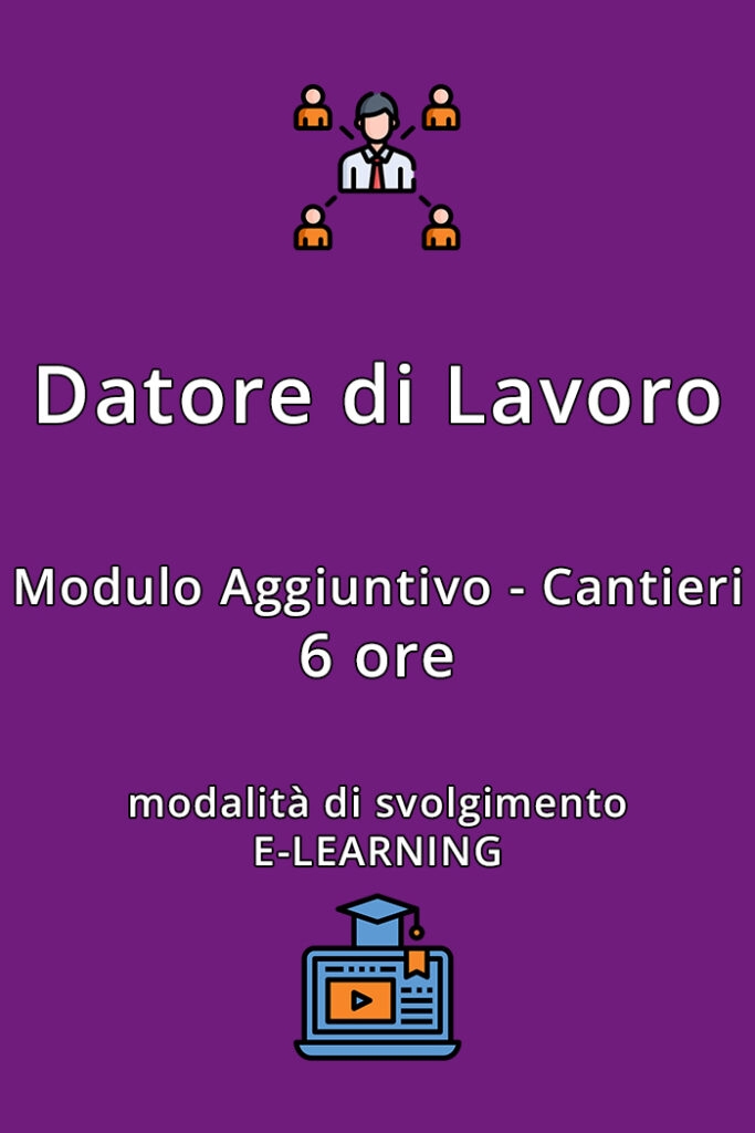 Modulo Cantieri Art. 97 D.Lgs. 81/08 Aggiuntivo alla Formazione dei Datori di Lavoro